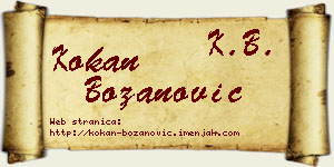 Kokan Božanović vizit kartica